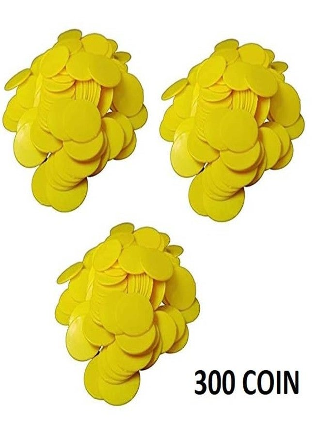 MOREL Round Plastic Plain Token Coin for Shop, Games, Stores,Casino, School ETC.(300 Coin, Yellow Color) - Image 2
